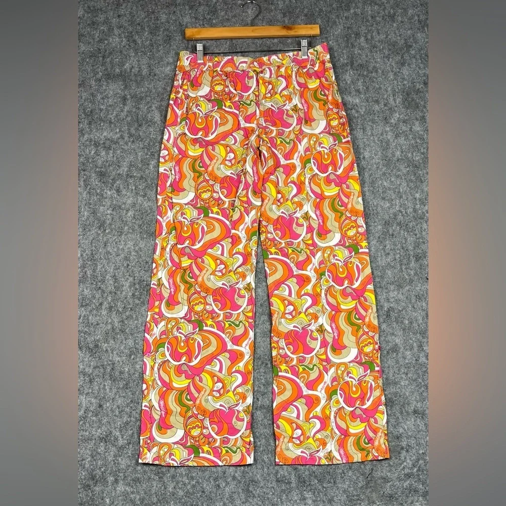 Vintage Apple Bottoms Pink & Orange Retro Swirl Pants Size Medium